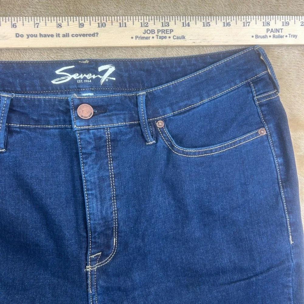 Seven7 Women‎ Skinny Jeans Dark Wash High Rise Blue Denim Size 16 Stretch